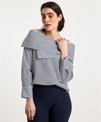 Caroline Biss off-shoulder blouse strepen