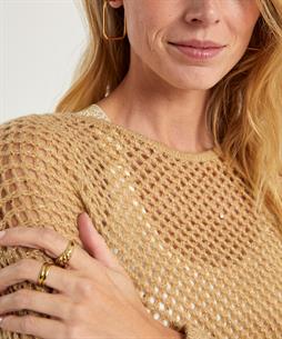 Caroline Biss opengewerkte trui lurex pailletten