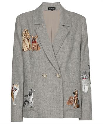Caroline Biss oversized visgraat blazer honden