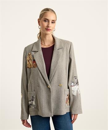 Caroline Biss oversized visgraat blazer honden