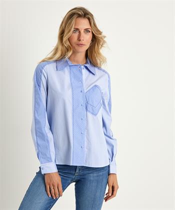 Caroline Biss poplin blouse fancy streep