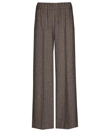 Caroline Biss pull-on wide leg broek herringbone