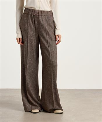 Caroline Biss pull-on wide leg broek herringbone