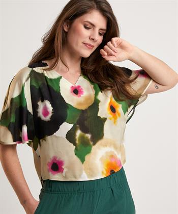 Caroline Biss silky blouse fancy flower