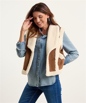 Caroline Biss teddy gilet suedine