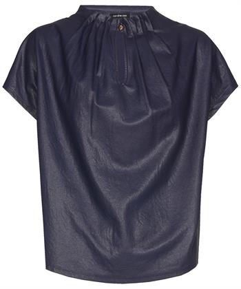 Caroline Biss vegan leather top pleated