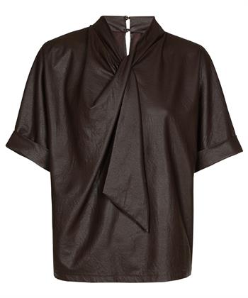 Caroline Biss vegan leather top sier strik
