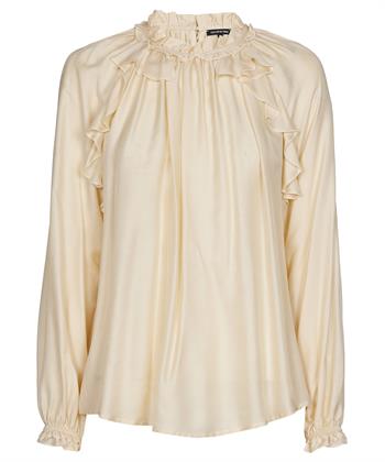 Caroline Biss zijdemix blouse ruches