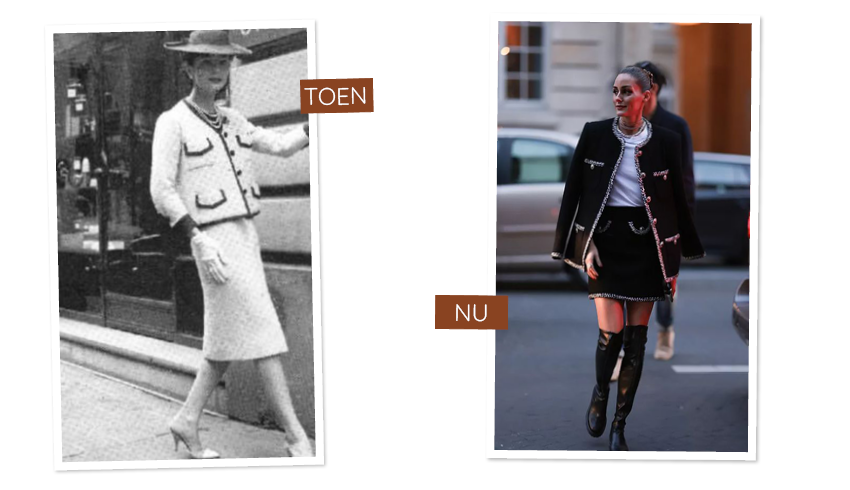 chanel toen en nu blazer klepzakjes paris chic 