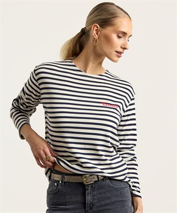 CLOSED shirt strepen logoprint
