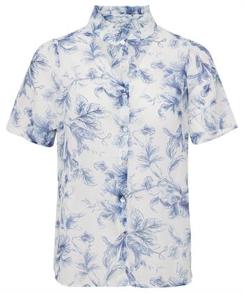 Emotions voile cotton blouse ruches bloem