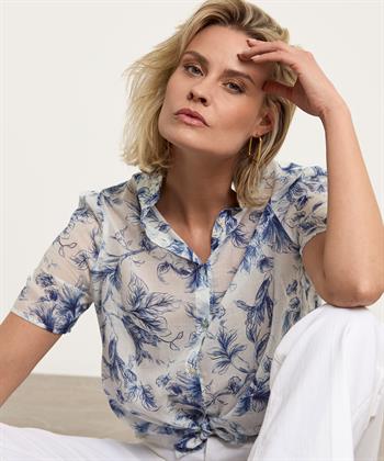 Emotions voile cotton blouse ruches bloem