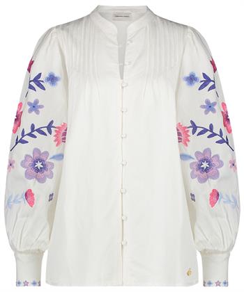 Fabienne Chapot blouse ballonmouw geborduurde bloemen Cecilia