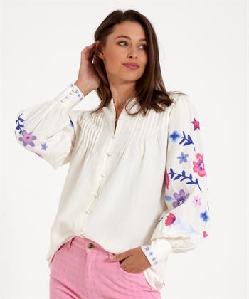 Fabienne Chapot blouse ballonmouw geborduurde bloemen Cecilia