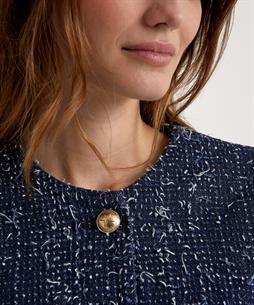 Fabienne Chapot denim jasje tweed look Davis