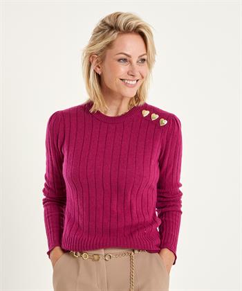 Fabienne Chapot wolmix trui knoopdetail Banda