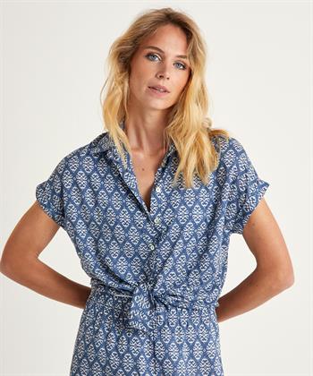 Giulia e Tu blouse denim ornament print