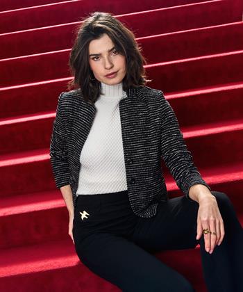Giulia e Tu bouclé streep blazer