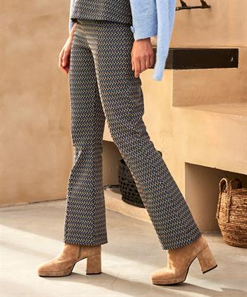 Giulia e Tu flared broek visgraat jacquard