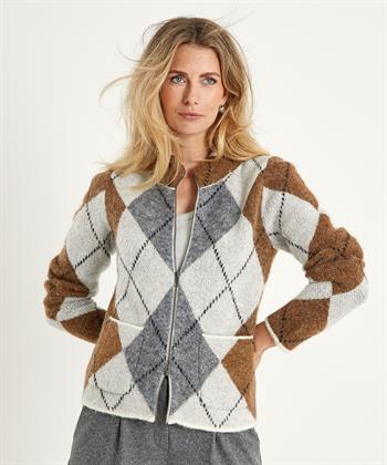 Giulia e Tu jacquard vest argyle ruit