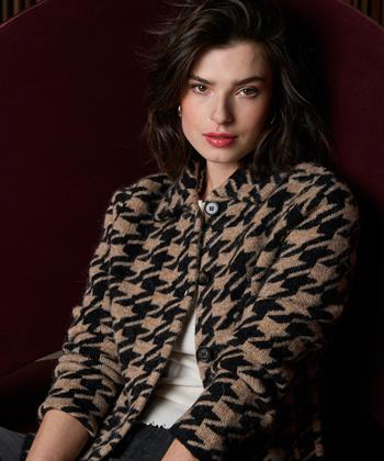 Giulia e Tu jacquard vest pied-de-poule