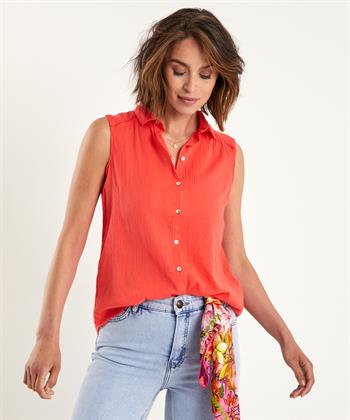 Giulia e Tu mouwloze cotton voile blouse