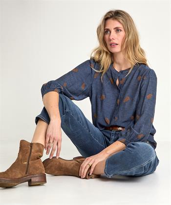 Giulia e Tu soft denim blouse borduursel