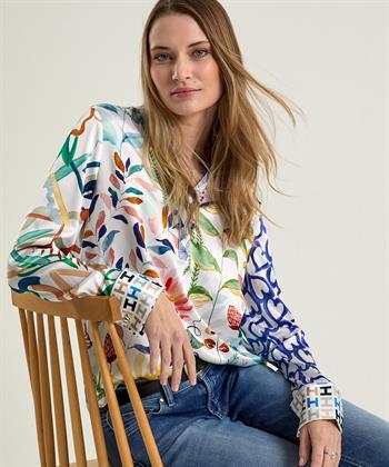 Herzen's Angelegenheit zijde blouse bloemenprint