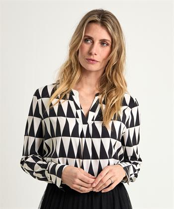 Herzen's Angelegenheit zijde blouse grafische print