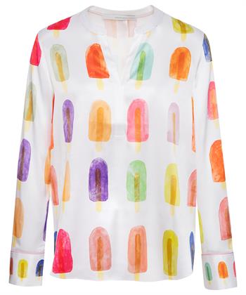 Herzen's Angelegenheit zijde blouse ijsjes print