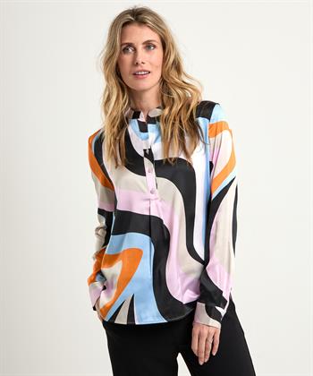 Herzen's Angelegenheit zijde blouse swirlprint