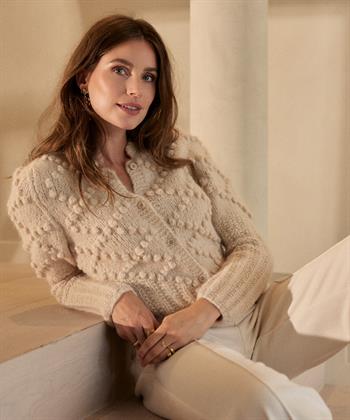 Inti alpaca vest met bolletjes Maria