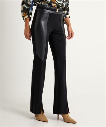Joseph Ribkoff flared broek vegan leer details