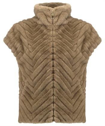 Joseph Ribkoff gilet fun fur zigzag patroon