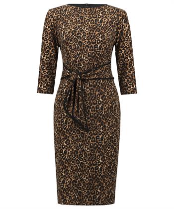 Joseph Ribkoff jurk panterprint met strik detail