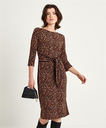 Joseph Ribkoff jurk panterprint met strik detail