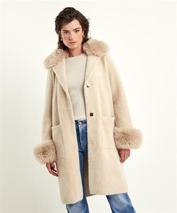 Joseph Ribkoff lange fun fur mantel