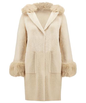 Joseph Ribkoff lange fun fur mantel