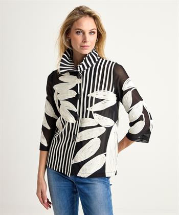 Joseph Ribkoff voile blazer geborduurde bloemen