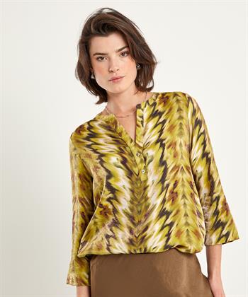 KYRA blouse shiny ikat print Rosaria