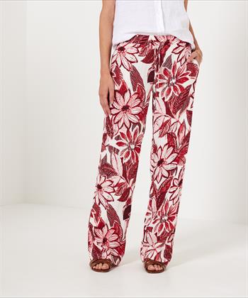 KYRA broek red flower Linza