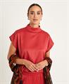 KYRA heavy silky blouse met col Dana
