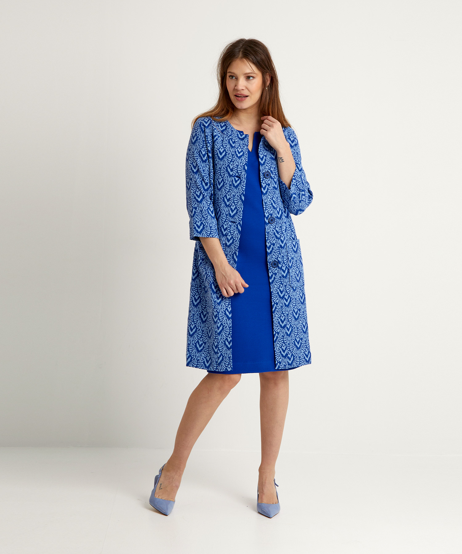Jurk met bijpassende lange blazer deals