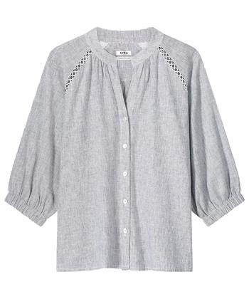 KYRA linnenmix blouse pinstripe Inessa