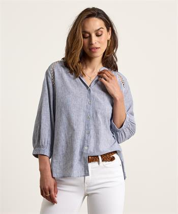 KYRA linnenmix blouse pinstripe Inessa