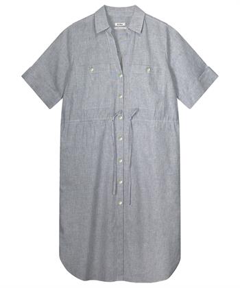 KYRA linnenmix jurk pinstripe Isolde