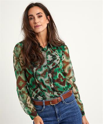 KYRA mesh blouse ikat print Mila