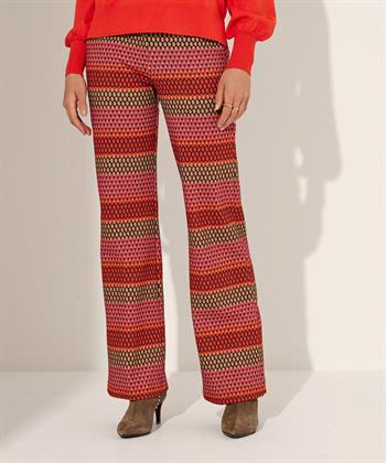 KYRA multicolor structuur wide leg broek Ferris