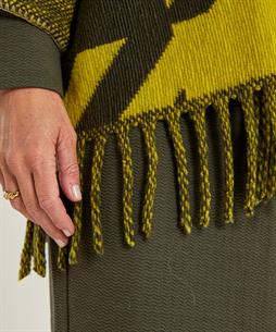 KYRA poncho jacquard pied de poule Forest Night