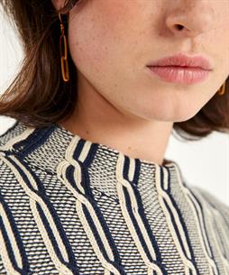 KYRA two-tone kabel trui Blair